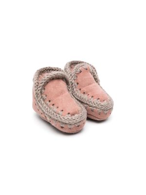 Mou Kids Eskimo logo-patch suede boots - Pink