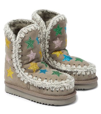 Mou Kids Printed suede boots