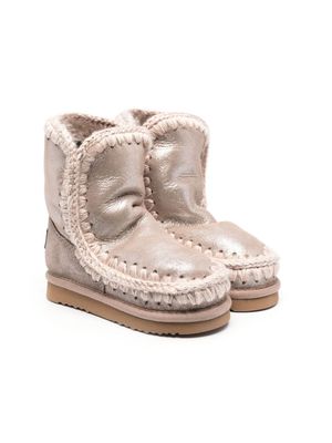 Mou Kids shearling-lined leather boots - Pink