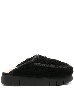 Mou Kids shearling platform slippers - Black