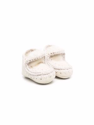 Mou Kids whipstitch leather boots - Neutrals