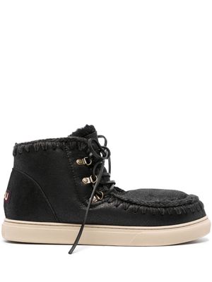 Mou lace-up shearling sneakers - Black