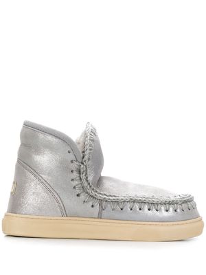 Mou stitch detail ankle boots - Grey