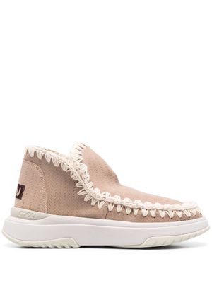 Mou whipstitch-detail ankle boots - Neutrals