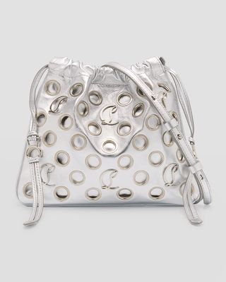 Mouchara Mini Metallic Leather Metal Eyelet Crossbody Bag