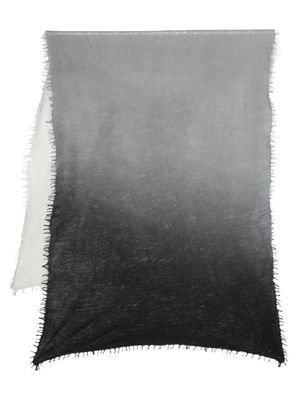MOULETA frayed cashmere scarf - Grey