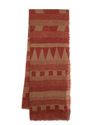 MOULETA geometric-pattern printed scarf - Brown