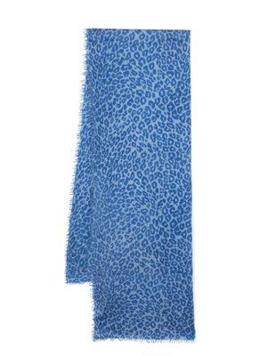 MOULETA leopard-print cashmere scarf - Blue