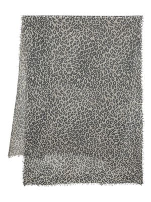 MOULETA leopard-print cashmere scarf - Grey