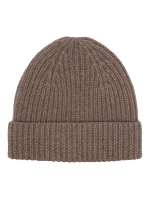MOULETA ribbed cashmere beanie - Brown