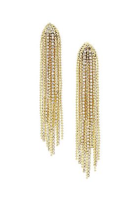 Moulin Rouge 14K-Gold-Plated & Cubic Zirconia Fringe Earrings.