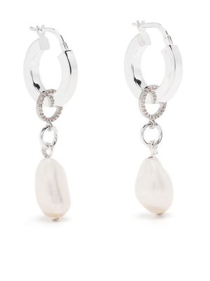 Mounser Breaker Petite pearl hoop-earrings - Silver