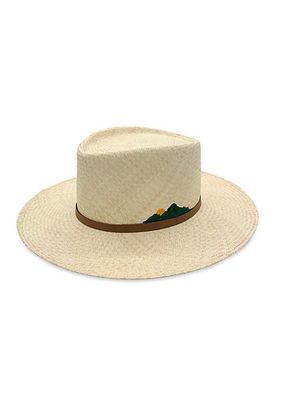 Mountain Embroidery Straw Hat