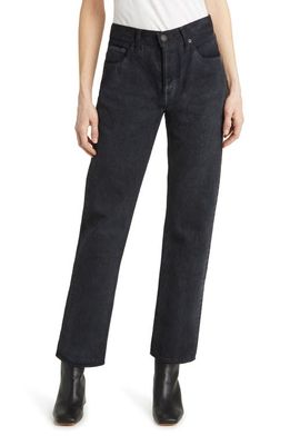 MOUSSY Banning Ankle Straight Leg Jeans in Black