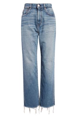 MOUSSY Evelyn High Waist Ankle Straight Leg Jeans in Blue