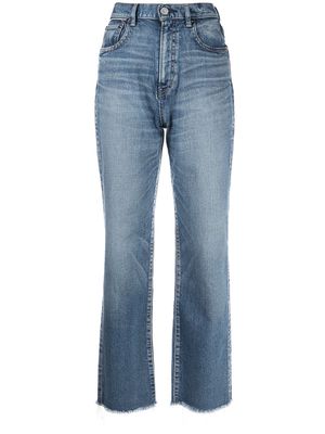 Moussy Vintage Evelyn Cropped Straight-Hi jeans - Blue
