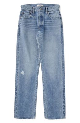 MOUSSY VINTAGE Gibraltar Distressed Stretch Straight Leg Jeans in Blue