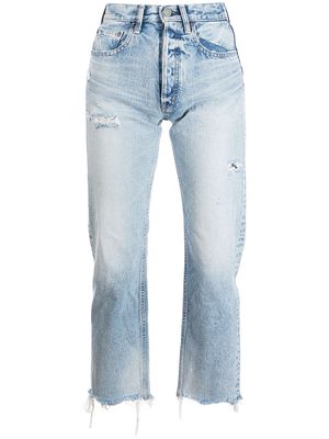 Moussy Vintage Lomita straight-leg cropped jeans - Blue