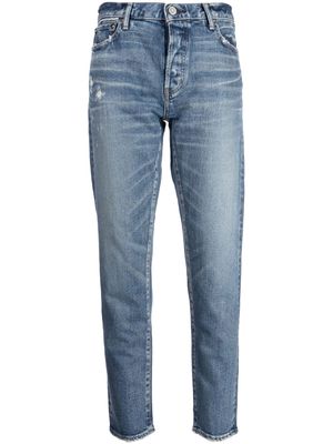 Moussy Vintage whiskering-effect straight-leg jeans - Blue
