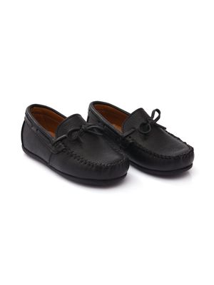 Moustache leather moccasin loafers - Black