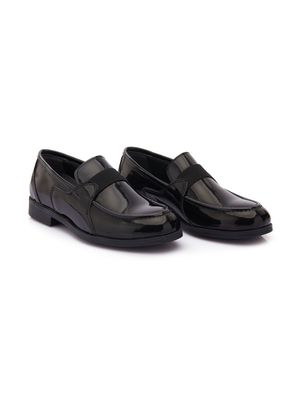 Moustache patent leather loafers - Black