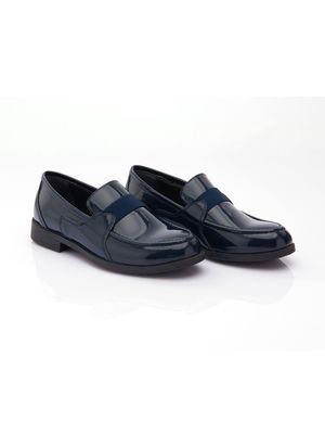 Moustache patent leather loafers - Blue