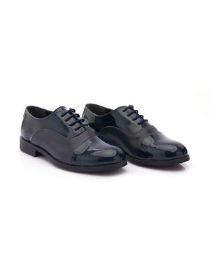 Moustache patent-leather oxford shoes - Blue