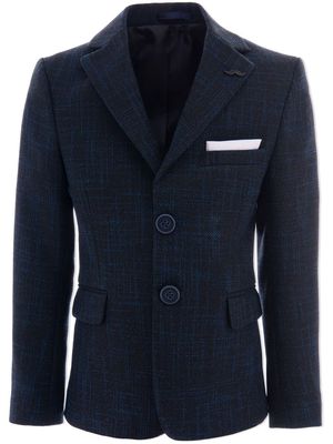 Moustache peak-lapel tailored blazer - Blue
