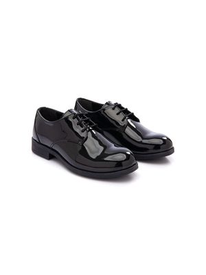Moustache round-toe patent oxford shoes - Black
