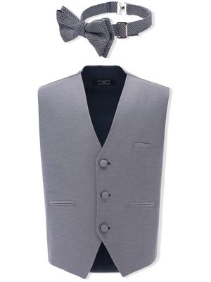 Moustache textured two-piece waistcoat set - Grey