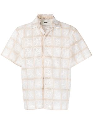 MOUTY Crosby floral-embroidered shirt - Neutrals