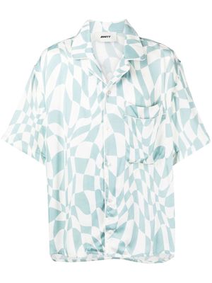MOUTY Escobar abstract-print camp-collar shirt - Blue