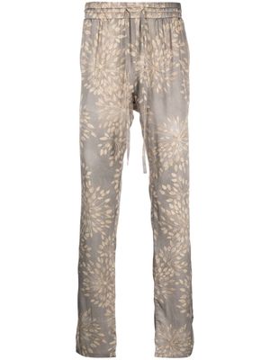 MOUTY Jaguar floral-print drawstring trousers - Grey