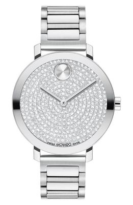 Movado Bold Evolution 2.0 Crystal Bracelet Watch, 34mm in Silver 