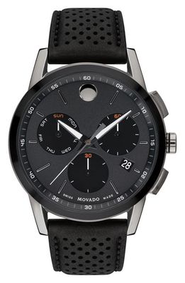 Movado Museum Chronograph Leather Strap Watch