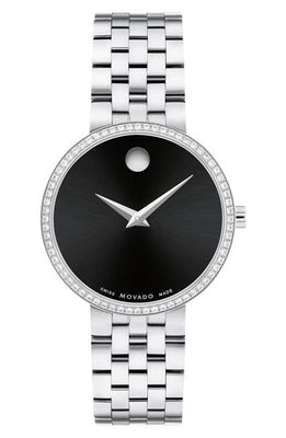 Movado Museum Classic Diamond Bracelet Watch, 29.5mm in Black 