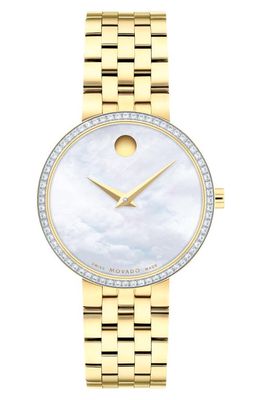 Movado Museum Classic Diamond Bracelet Watch, 29.5mm in White Mop 