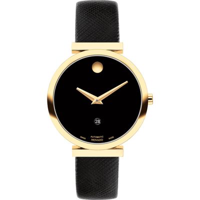 Movado Museum Classic Leather Strap Watch, 32mm in Black Dial 