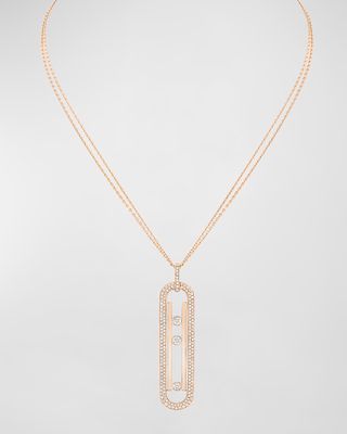 Move 10th Anniversary 18k Rose Gold Diamond Pendant Necklace
