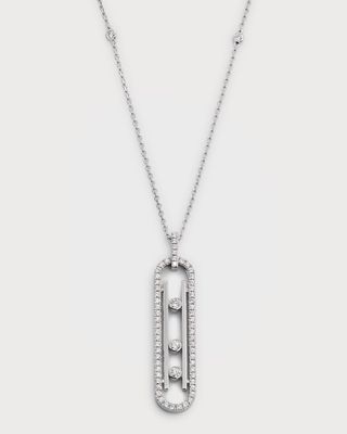 Move 10th Diamond Necklace in 18K White Gold