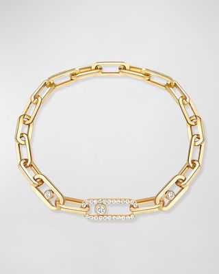 Move Link 18k Yellow Gold Diamond Bracelet