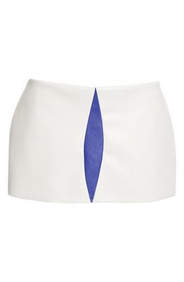 MOWALOLA Contrast Inset Faux Leather Miniskirt in White