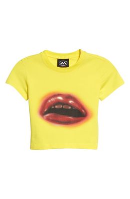 MOWALOLA Lips Crop Graphic T-Shirt in Illuminating
