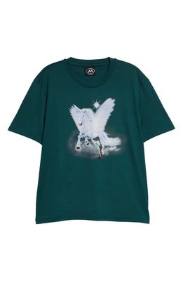 MOWALOLA Unicorn Graphic T-Shirt in Rain Forest