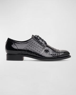 Mr. Arthur Perforated Patent Derby Loafers