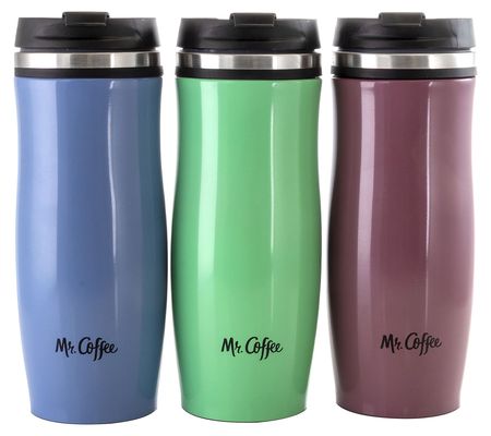 Mr. Coffee 12.5 Oz Stainless Steel Insulated Tr avel Mug Set