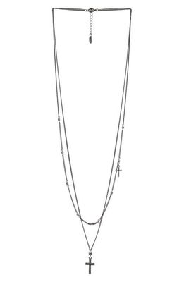 Mr. Ettika Ettika Men's Cross Pendant Necklace in Silver