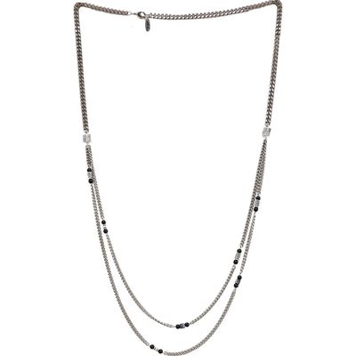 Mr. Ettika Ettika Men's Layered Chain Necklace in Silver 