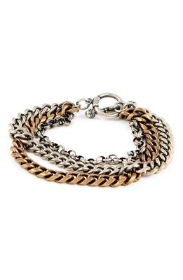 Mr. Ettika Ettika Men's Mixed Metal Chain Bracelet in Silver