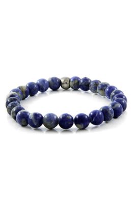 Mr. Ettika Ettika Men's Sodalite Bead Bracelet in Silver